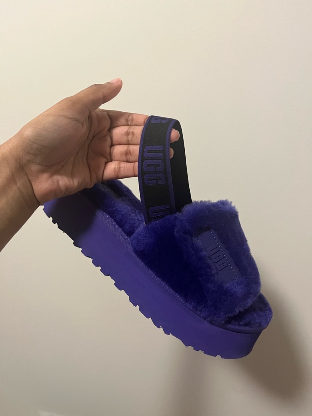 UGG Women's Purple Fluff Slide with Backstrap